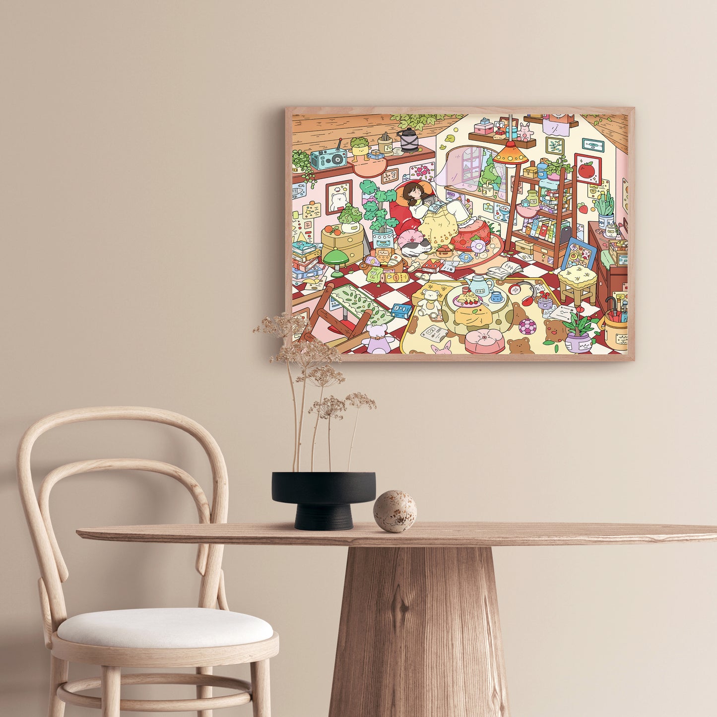 [Jigsaw Puzzle]1000-Piece Cartoon-Style Jigsaw Puzzle 'Attic Staycation Diary' - Whimsical Home Life Art for Family Game Night - 95BOX TOY