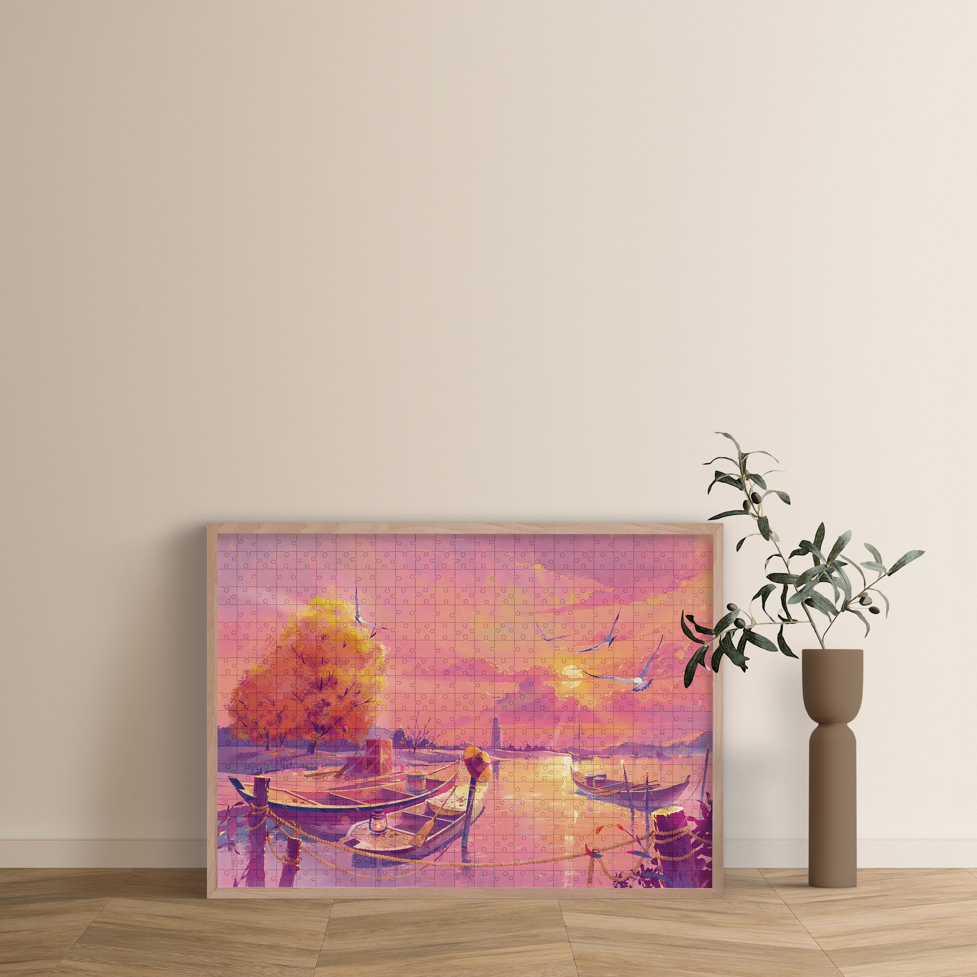 [Jigsaw Puzzle]500-Piece Autumn WatercolorPuzzle 'Time Wharf ' - Seasonal Coffee Table Art for Gifts" - 95BOX TOY
