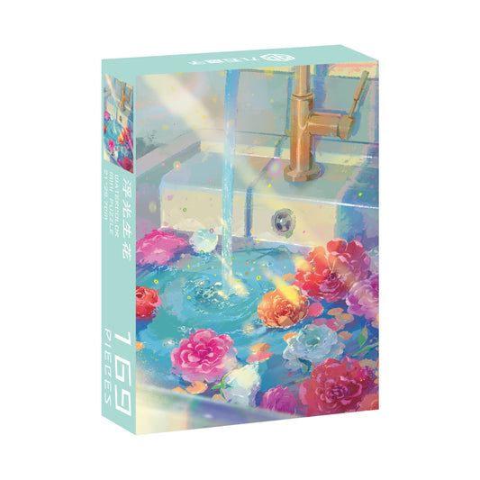 [Jigsaw Puzzle]169-Piece Compact Jigsaw Puzzle 'Blooming Light' - Abstract Floral Art for Office Desk Relaxation - 95BOX TOY